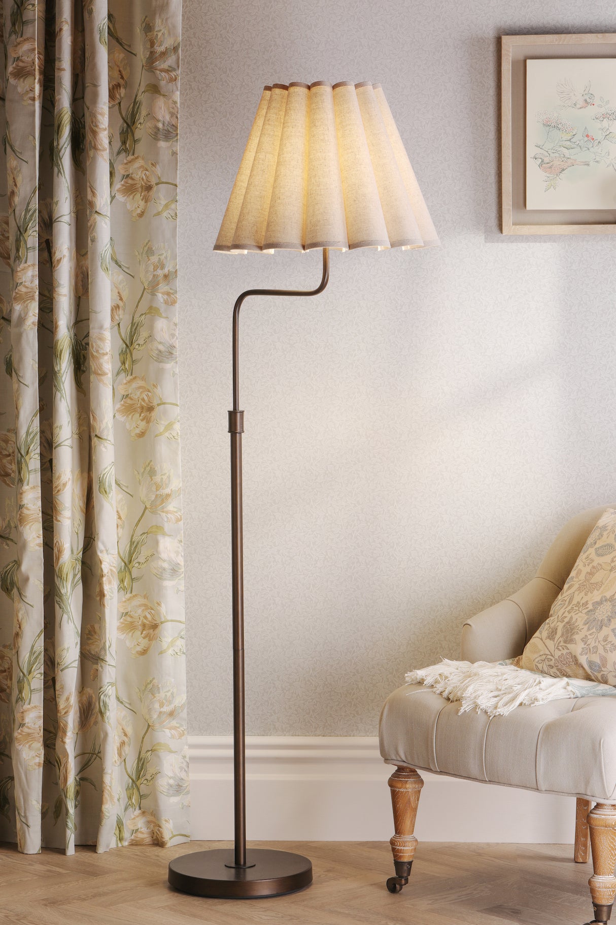 Laura Ashley Holwell Floor Lamp Antique Bronze With Shade