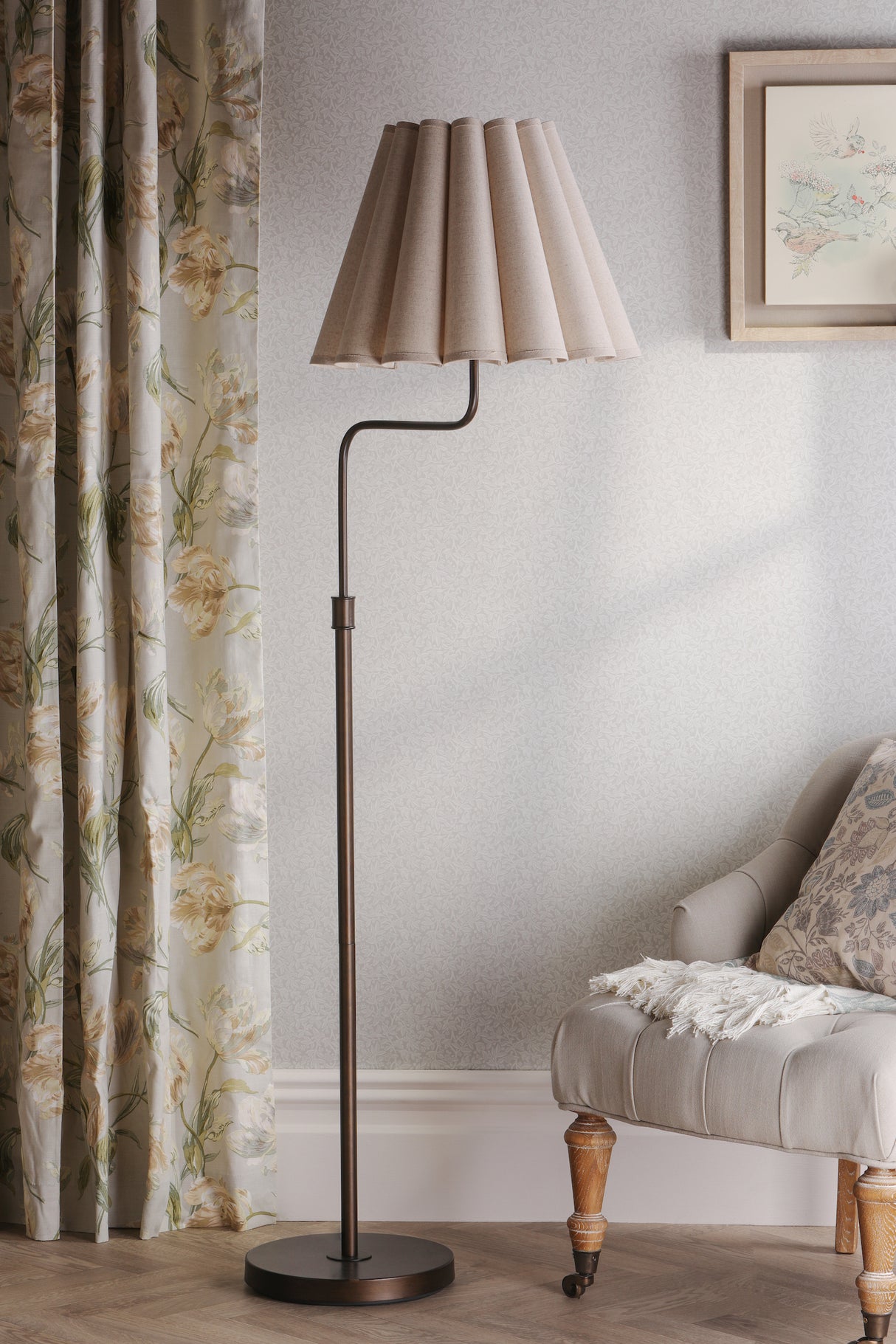 Laura Ashley Holwell Floor Lamp Antique Bronze With Shade