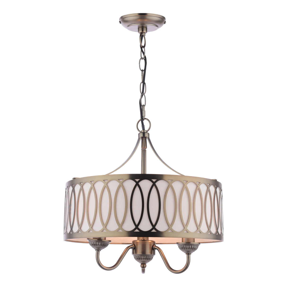 Laura Ashley Allerford 3 Light Pendant Satin Bronze and Taupe