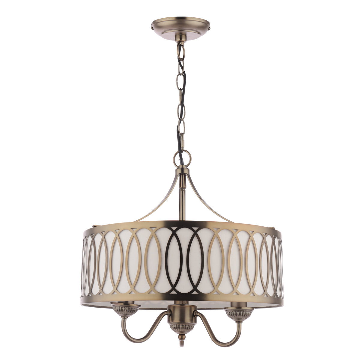Laura Ashley Allerford 3 Light Pendant Satin Bronze and Taupe