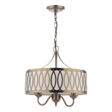 Laura Ashley Allerford 3 Light Pendant Satin Bronze and Taupe