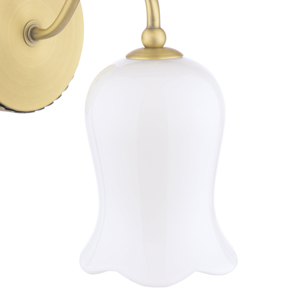 Laura Ashley Lidsell Wall Light Matt Antique Brass and Opal Glass