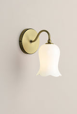 Laura Ashley Lidsell Wall Light Matt Antique Brass and Opal Glass