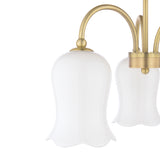 Laura Ashley Lidsell 3 Light Semi-Flush Matt Antique Brass and Opal Glass