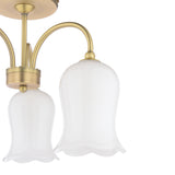 Laura Ashley Lidsell 3 Light Semi-Flush Matt Antique Brass and Opal Glass