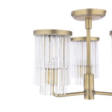 Laura Ashley Hilcote 3 Light Semi-Flush Matt Antique Brass and Glass
