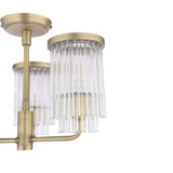 Laura Ashley Hilcote 3 Light Semi-Flush Matt Antique Brass and Glass