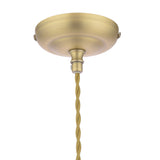 Laura Ashley Billham Pendant Matt Antique Brass and Ribbed Glass