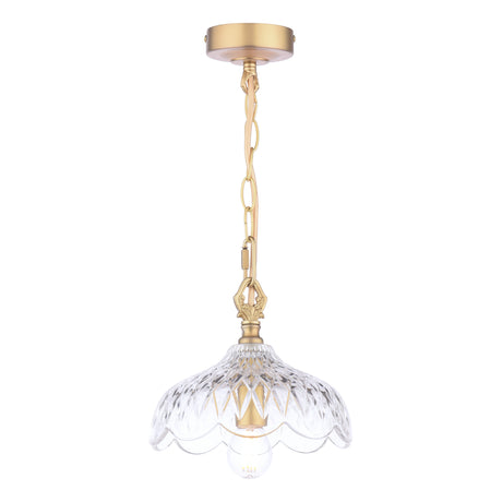 Laura Ashley Eversden Pendant Antique Brass and Crystal