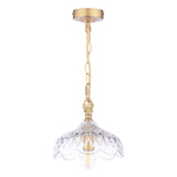 Laura Ashley Eversden Pendant Antique Brass and Crystal
