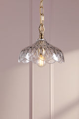 Laura Ashley Eversden Pendant Antique Brass and Crystal
