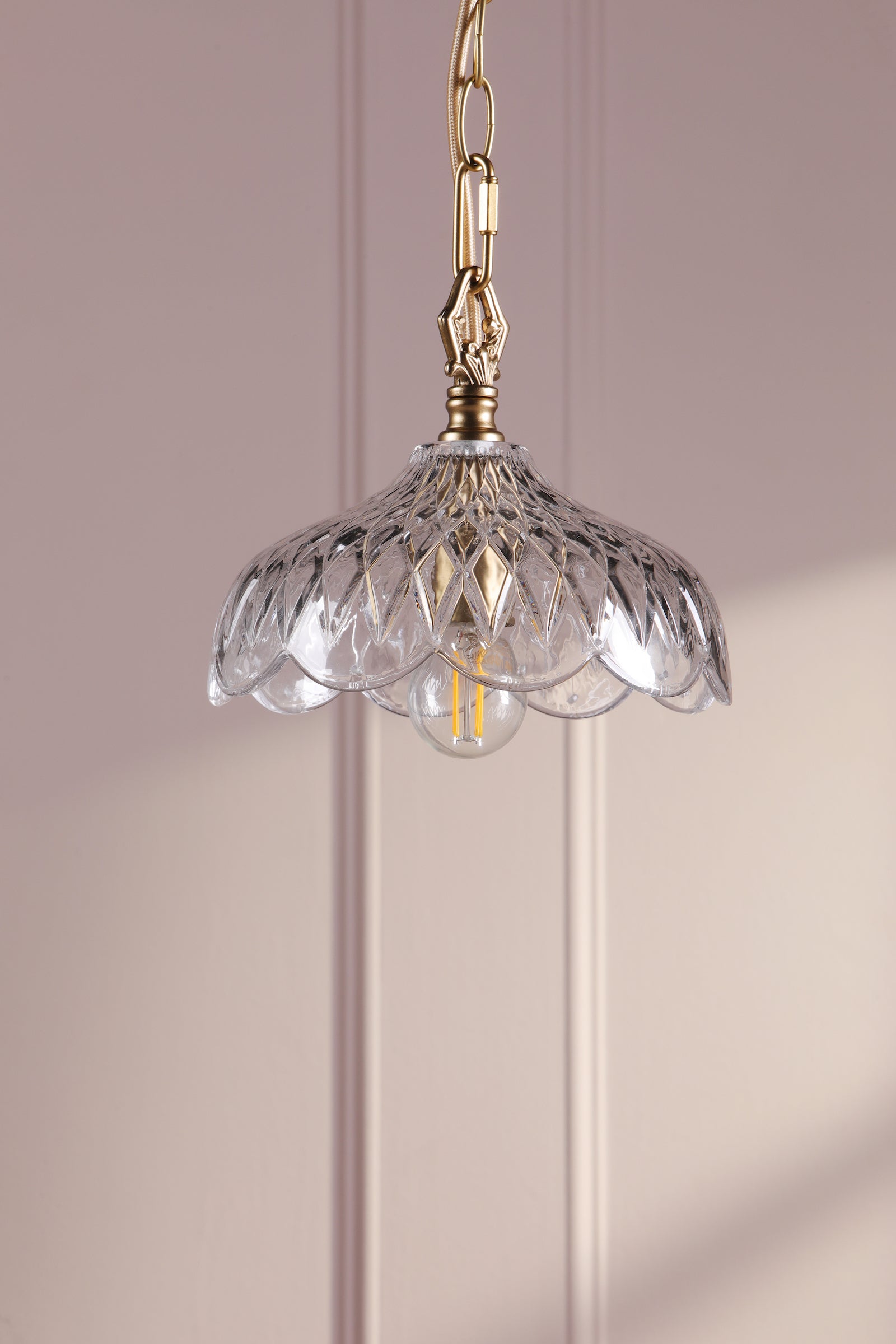 Laura Ashley Eversden Pendant Antique Brass & Crystal – Amos