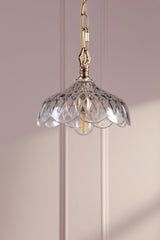 Laura Ashley Eversden Pendant Antique Brass and Crystal