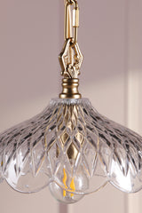 Laura Ashley Eversden Pendant Antique Brass and Crystal