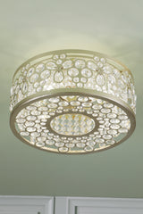 Laura Ashley Tilbrook 4 Light Flush Matt Champagne and Crystal