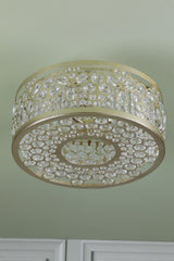 Laura Ashley Tilbrook 4 Light Flush Matt Champagne and Crystal