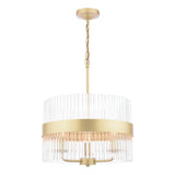 Laura Ashley Alexa 3 Light Pendant Glass and Matt Antique Brass