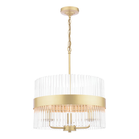 Laura Ashley Alexa 3 Light Pendant Glass and Matt Antique Brass