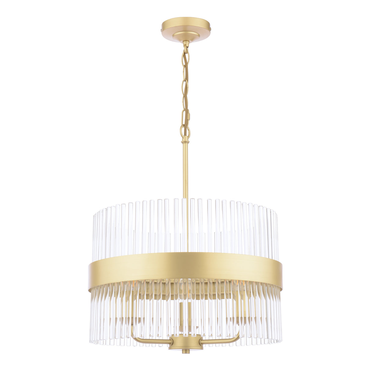 Laura Ashley Alexa 3 Light Pendant Glass and Matt Antique Brass