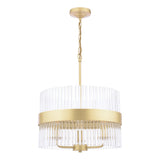 Laura Ashley Alexa 3 Light Pendant Glass and Matt Antique Brass