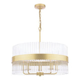 Laura Ashley Alexa 5 Light Pendant Glass and Matt Antique Brass