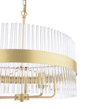 Laura Ashley Alexa 5 Light Pendant Glass and Matt Antique Brass