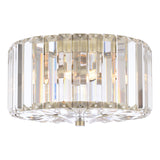 Laura Ashley Fernhurst Small Flush 3 Light Crystal and Antique Brass