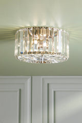 Laura Ashley Fernhurst Small Flush 3 Light Crystal and Antique Brass