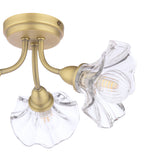 Laura Ashley Kerswell 3 Light Semi-Flush Matt Antique Brass and Glass