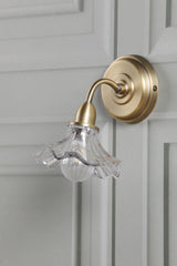 Laura Ashley Kerswell Wall Light Matt Antique Brass and Glass