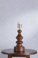 Laura Ashley Millbrook Table Lamp Dark Wood and Industrial Brass Base Only