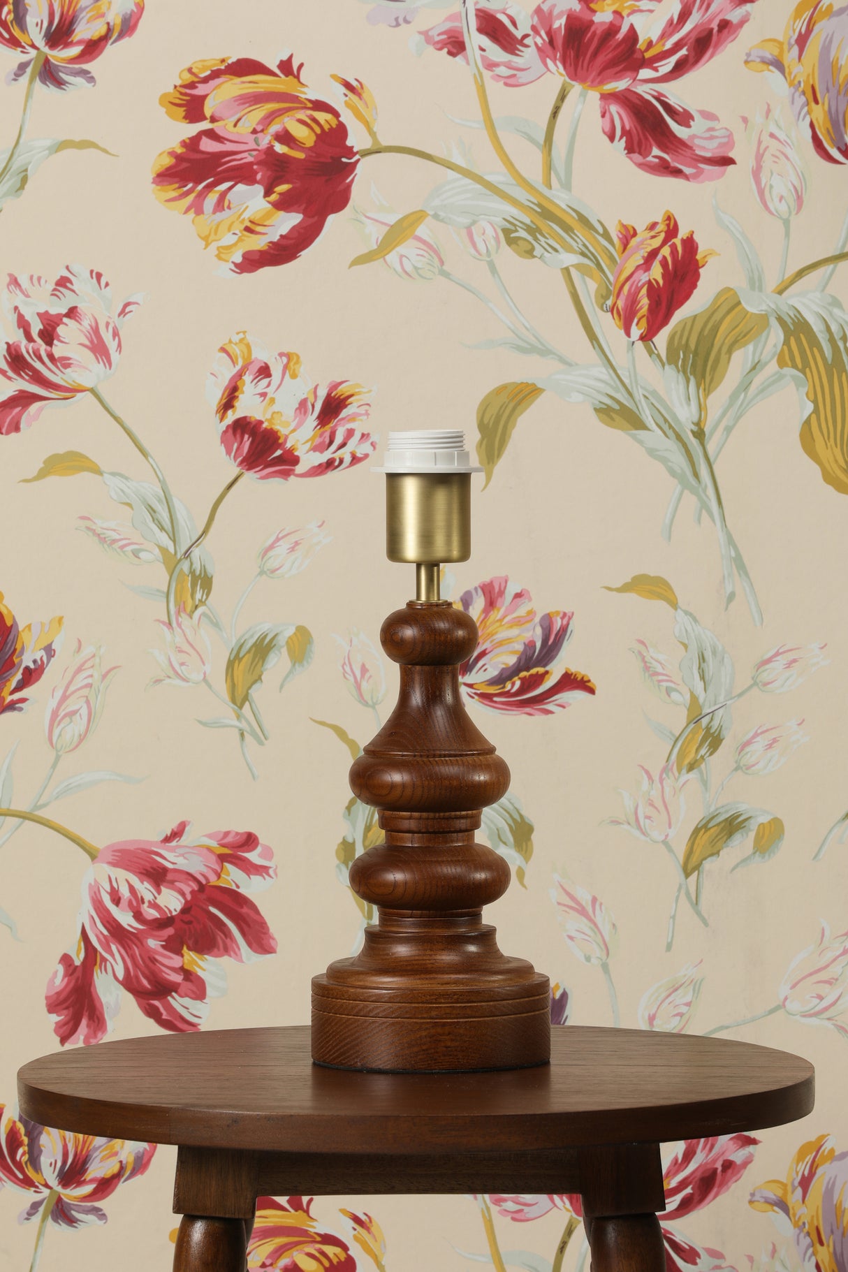 Laura Ashley Millbrook Table Lamp Dark Wood and Industrial Brass Base Only