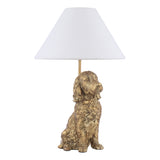 Laura Ashley Cocker Spaniel Table Lamp Antique Gold With Shade