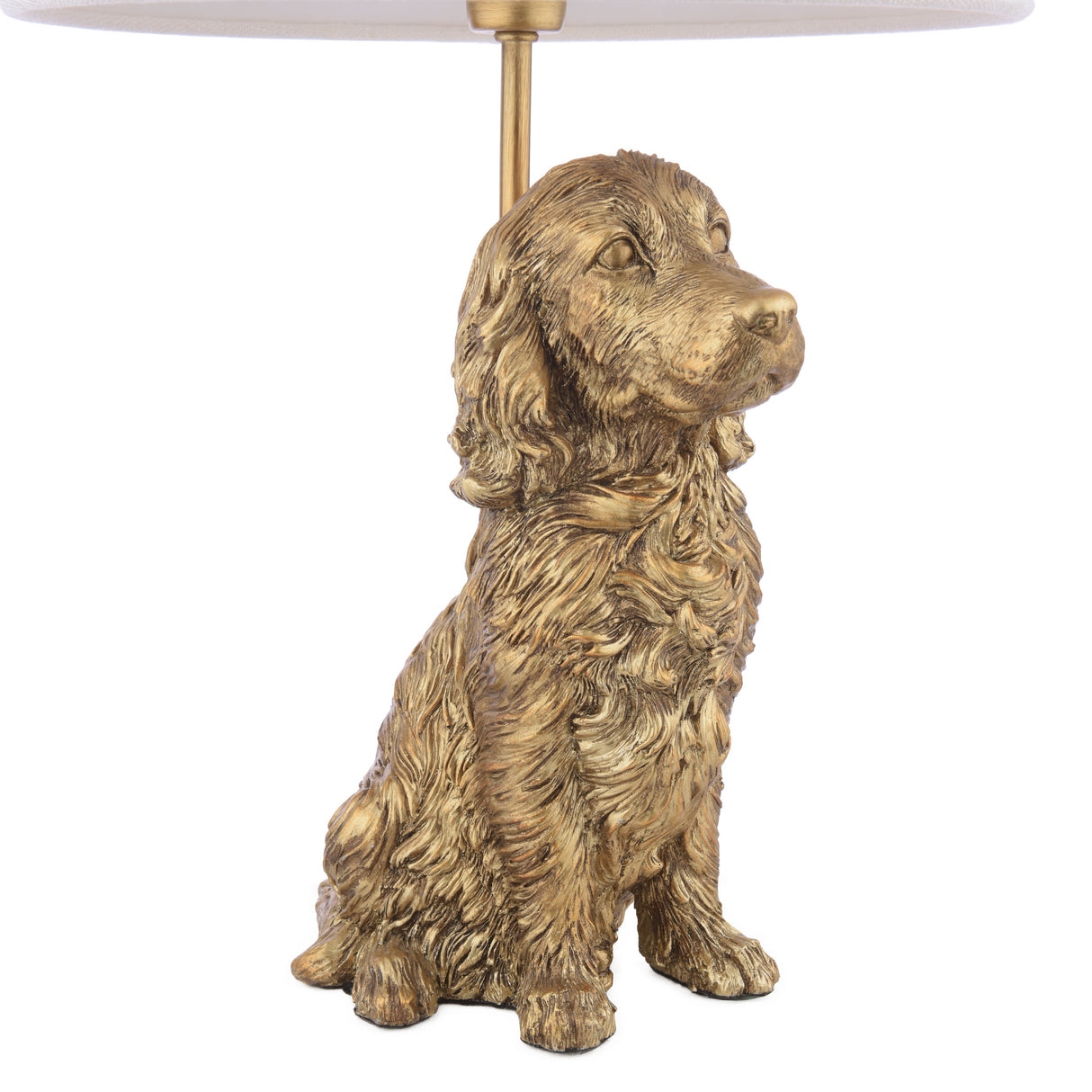Laura Ashley Cocker Spaniel Table Lamp Antique Gold With Shade