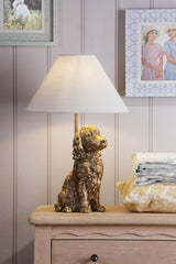 Laura Ashley Cocker Spaniel Table Lamp Antique Gold With Shade