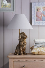 Laura Ashley Cocker Spaniel Table Lamp Antique Gold With Shade