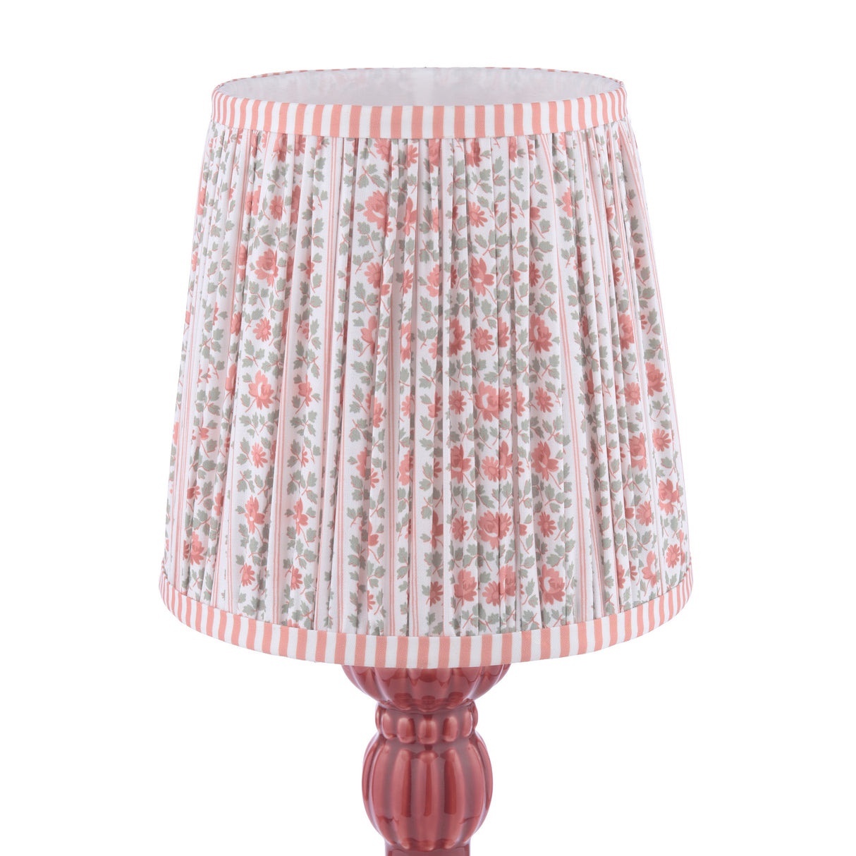 Laura Ashley Kelbrook Table Lamp Red and Matt Antique Brass With Shade