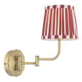 Laura Ashley Denwick Wall Light Matt Antique Brass With Red Shade