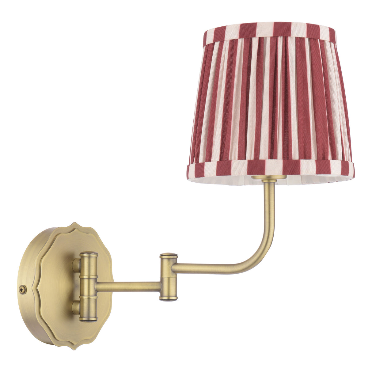 Laura Ashley Denwick Wall Light Matt Antique Brass With Red Shade