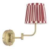 Laura Ashley Denwick Wall Light Matt Antique Brass With Red Shade