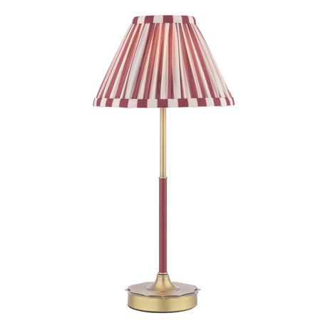 Laura Ashley Denwick Table Lamp Matt Antique Brass and Satin Red With Shade