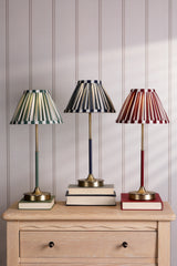 Laura Ashley Denwick Table Lamp Matt Antique Brass and Satin Red With Shade