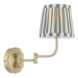 Laura Ashley Denwick Wall Light Matt Antique Brass With Green Shade
