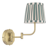 Laura Ashley Denwick Wall Light Matt Antique Brass With Green Shade