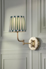 Laura Ashley Denwick Wall Light Matt Antique Brass With Green Shade