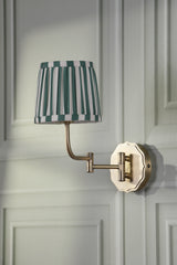 Laura Ashley Denwick Wall Light Matt Antique Brass With Green Shade