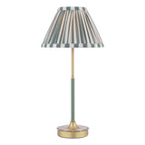 Laura Ashley Denwick Table Lamp Matt Antique Brass and Satin Green With Shade