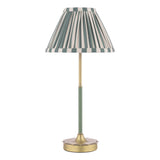 Laura Ashley Denwick Table Lamp Matt Antique Brass and Satin Green With Shade
