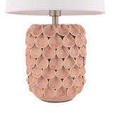 Laura Ashley Marwick Table Lamp Pink and Brushed Silver With Shade