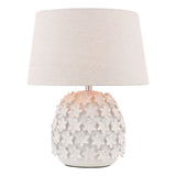 Laura Ashley Ingham Table Lamp White and Brushed Silver With Shade